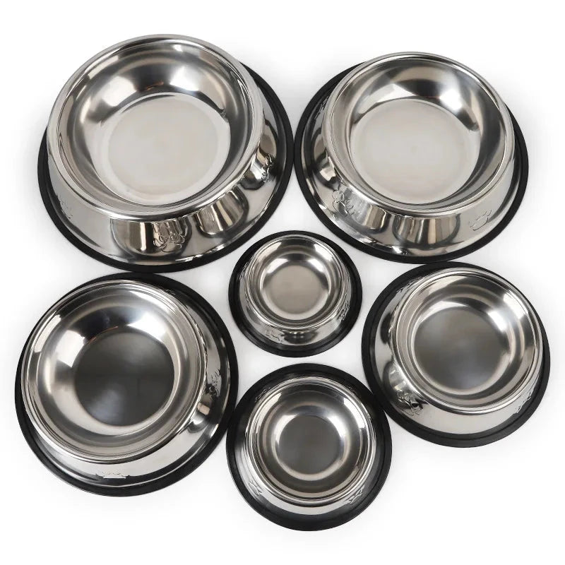 Cuenco para perro de acero inoxidable, 6 tamaños