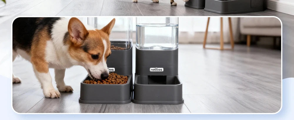 Pack de 2 dispensadores de comida y agua para Gatos y Perros.
