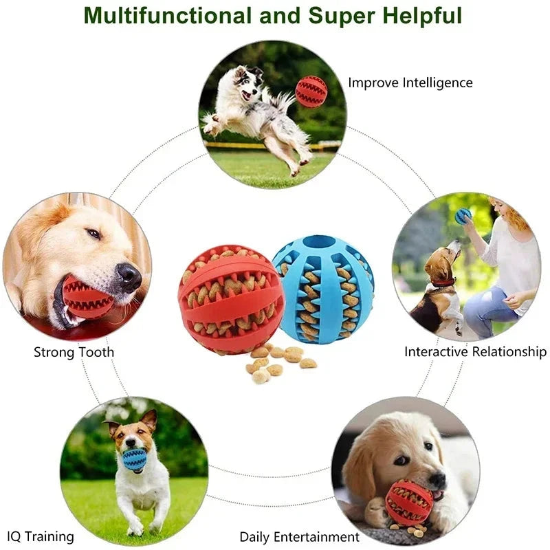 Pelota interactiva de caucho para perros