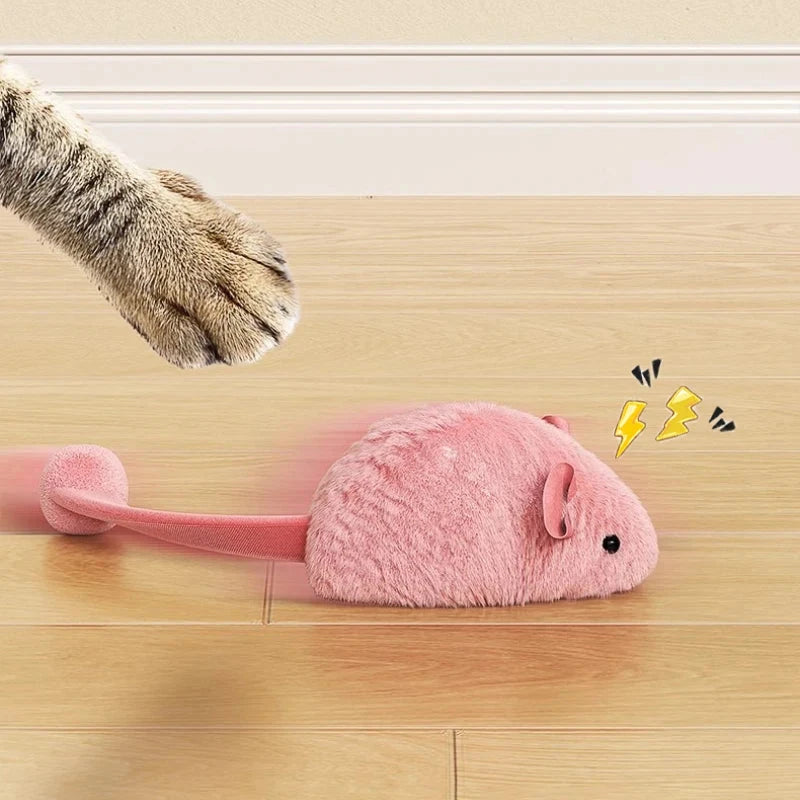 Ratón luminoso interactivo de peluche para gatos.