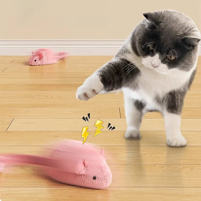 Ratón luminoso interactivo de peluche para gatos.