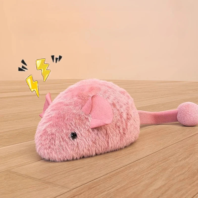 Ratón luminoso interactivo de peluche para gatos.
