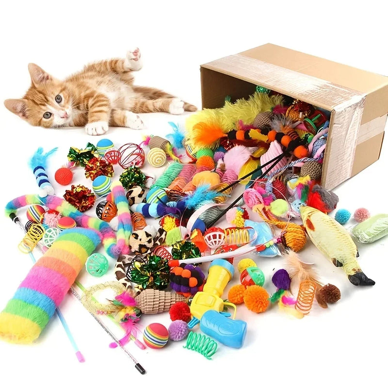 Set von verschiedenen Katzenspielzeugen