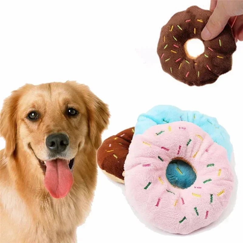 Donut de peluche para perro