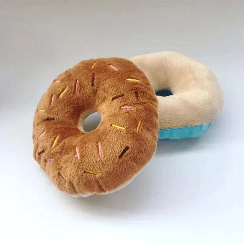 Donut de peluche para perro