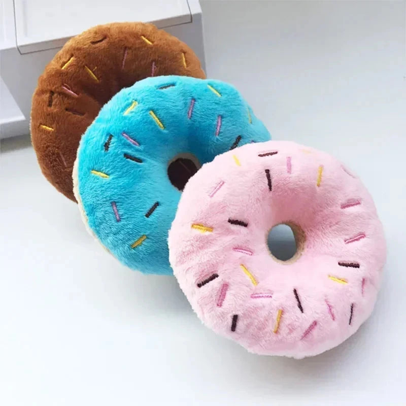 Donut de peluche para perro