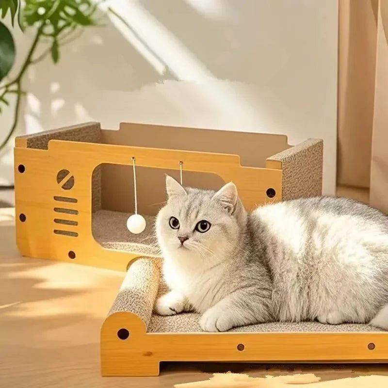 Cama con Rascador Cartón Corrugado para gatos