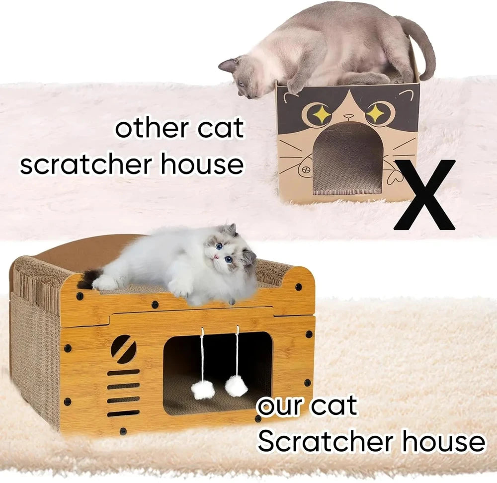 Cama con Rascador Cartón Corrugado para gatos