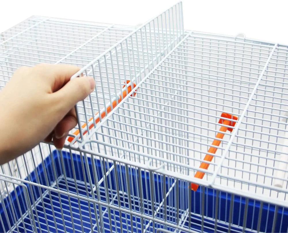 Jaula Metálica con varios compartimentos para Aves       (57x30x37 cm)
