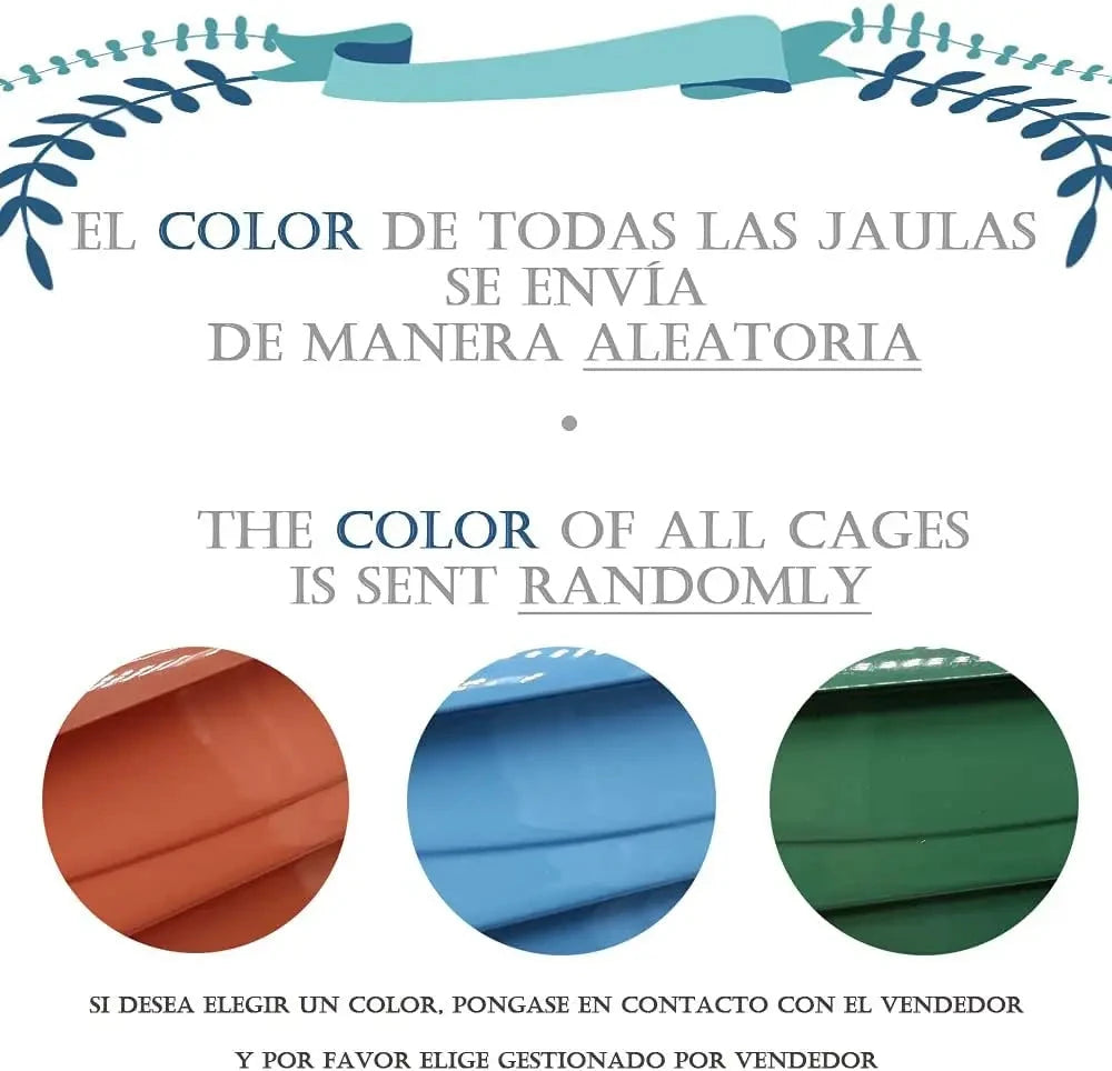 Jaula Metálica Decorativa para Aves- 2 compartimentos          (30x23x39 cm)