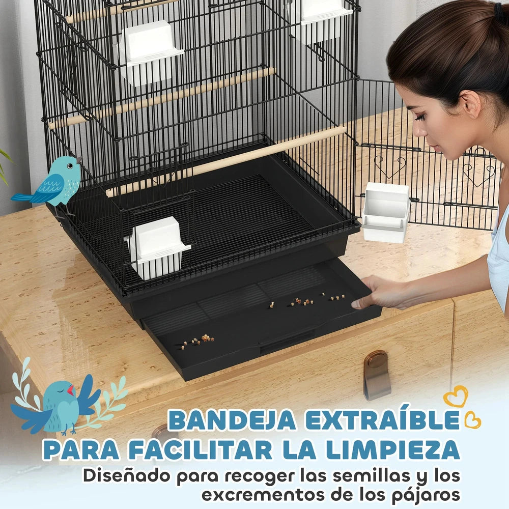Jaula Metálica para Aves multiplanta               (50,5x41x104cm)