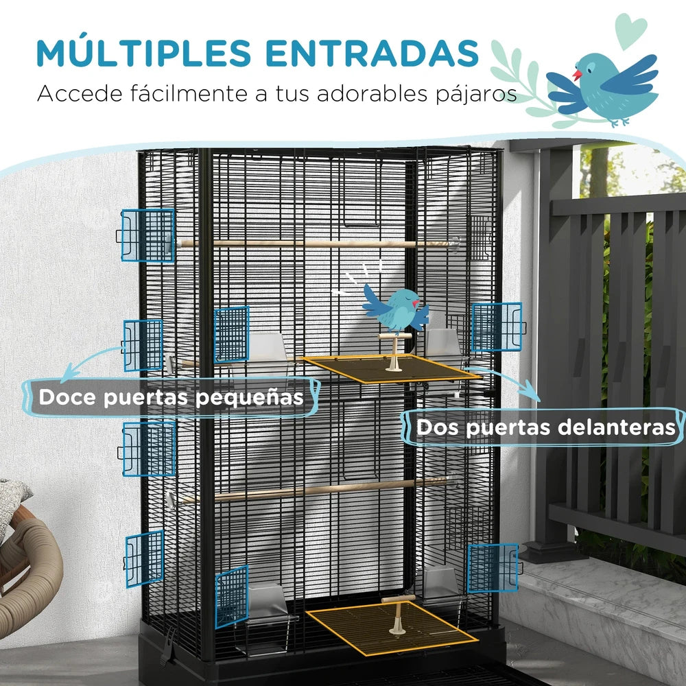 Jaula para Aves multiplanta                     (61x36,5x98cm)