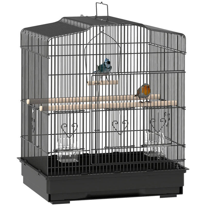 Vogelkäfig - 2 Futtertröge                      (46,5x36x59cm)
