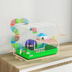 Hamsterkäfig mit Parcours und Anti-Stress-Laufrad (46x30x37cm)