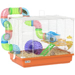 Hamsterkäfig mit Parcours und Anti-Stress-Laufrad (46x30x37cm)