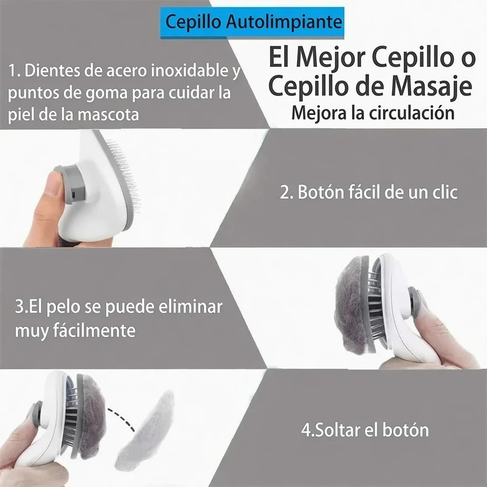 Cepillo autolimpiante para mascotas