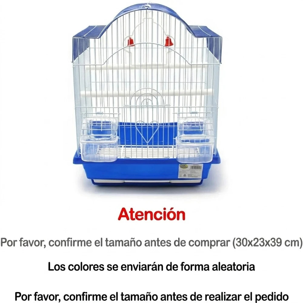 Jaula Metálica Decorativa para Aves- 2 compartimentos          (30x23x39 cm)