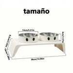 Comedero elevado para mascotas con soporte. Tazones de acero inoxidable para comida y agua.
