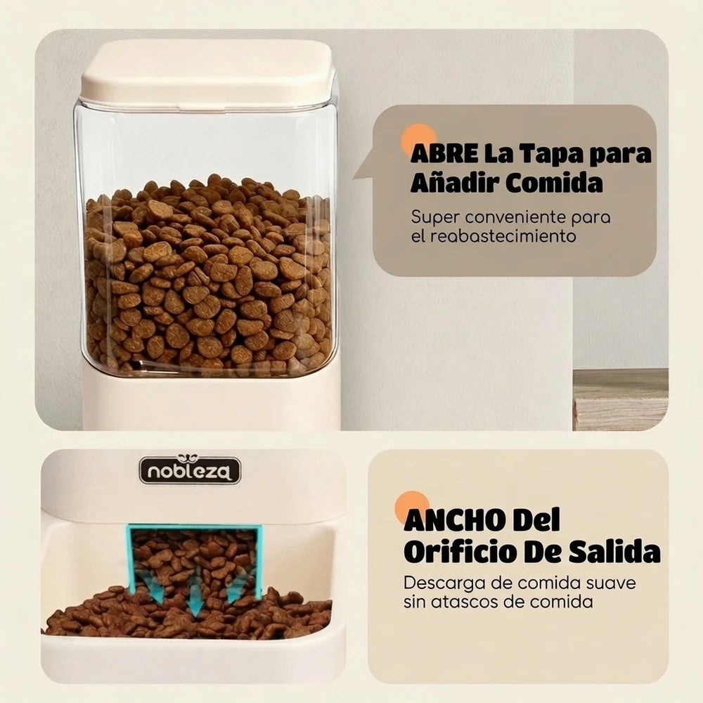 Pack de 2 dispensadores de comida y agua para Gatos y Perros.