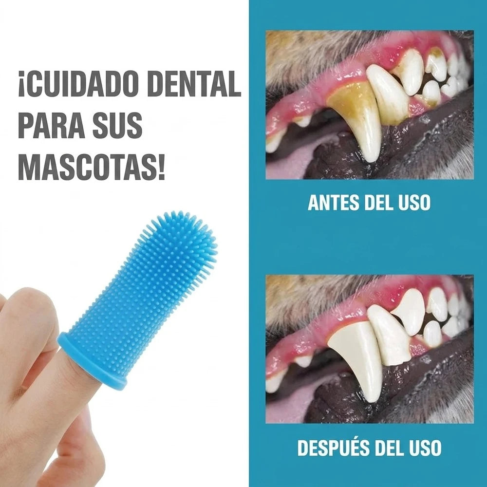 Cepillo dental de silicona para mascotas