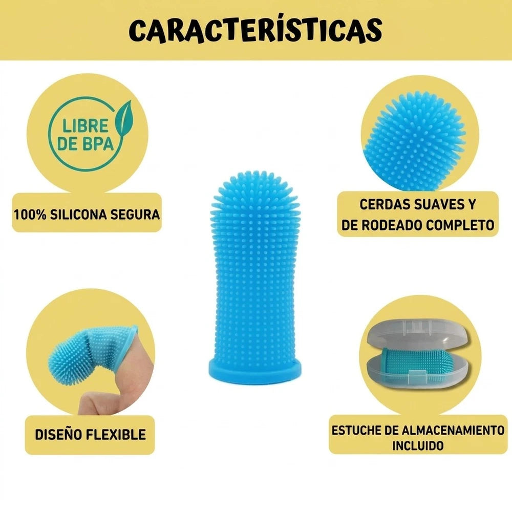 Cepillo dental de silicona para mascotas