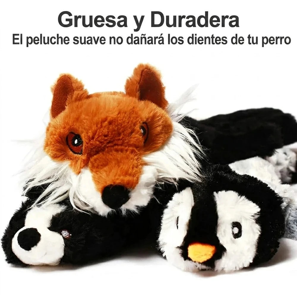 Juguete de peluche chirriante sin relleno para perro
