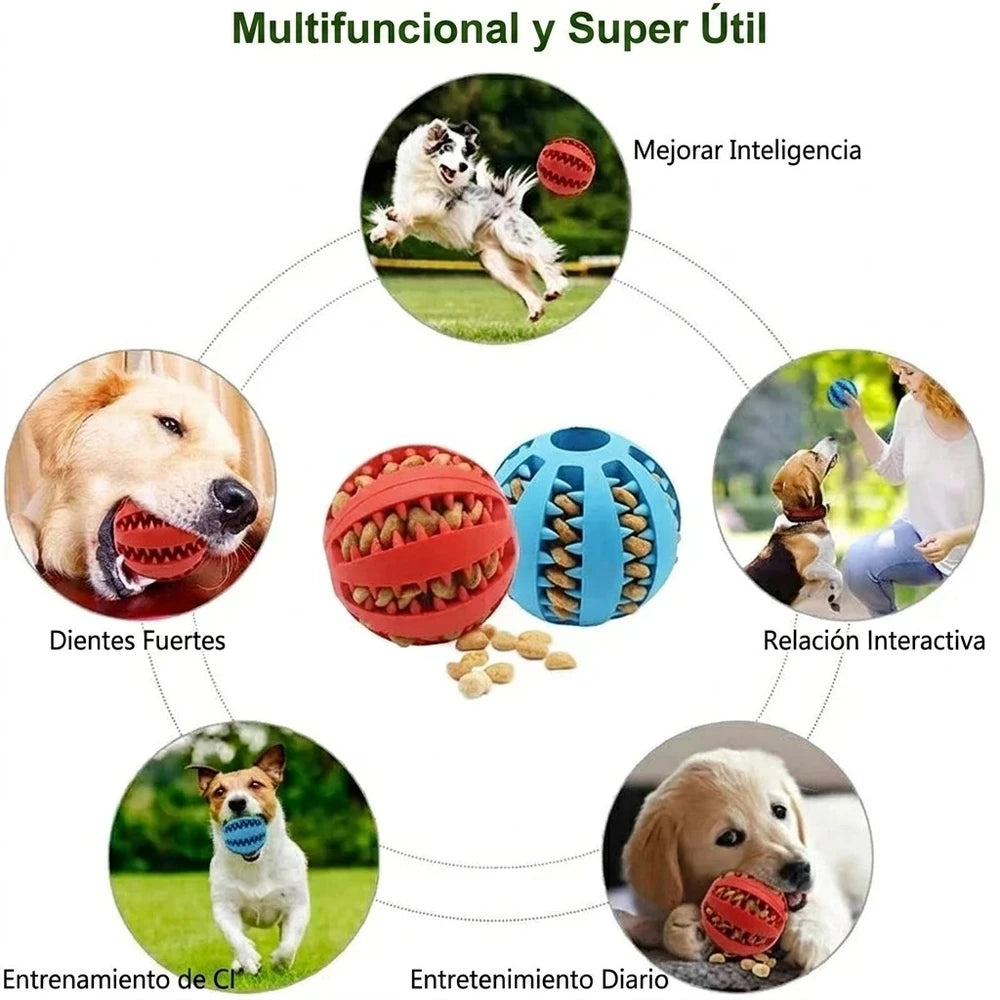 Pelota interactiva de caucho para perros