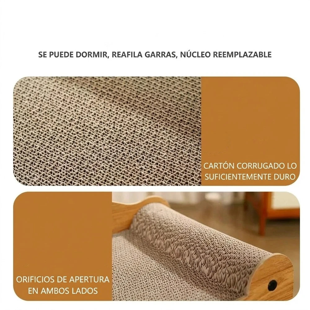 Cama con Rascador Cartón Corrugado para gatos