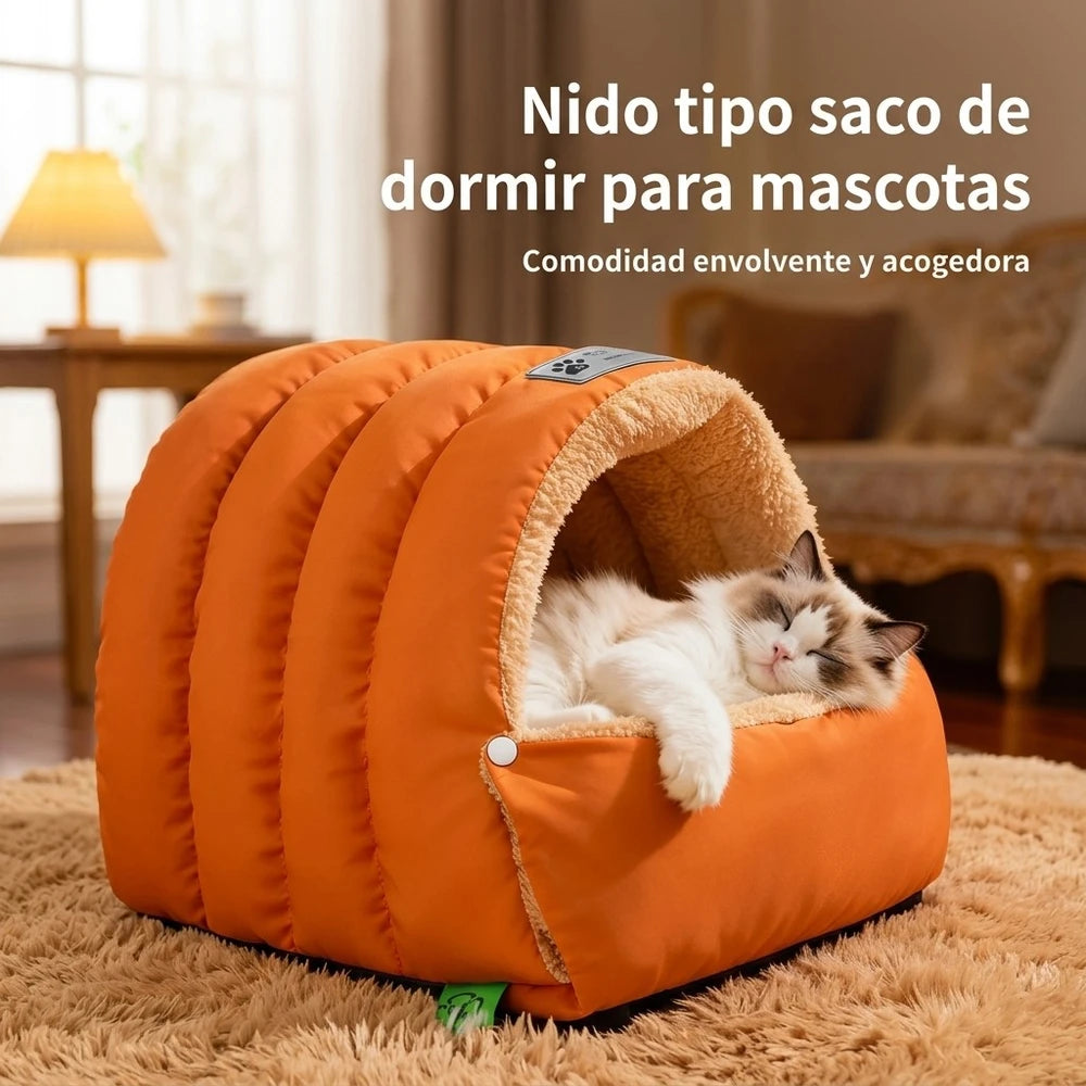 Cama Cueva de Terciopelo para Mascotas