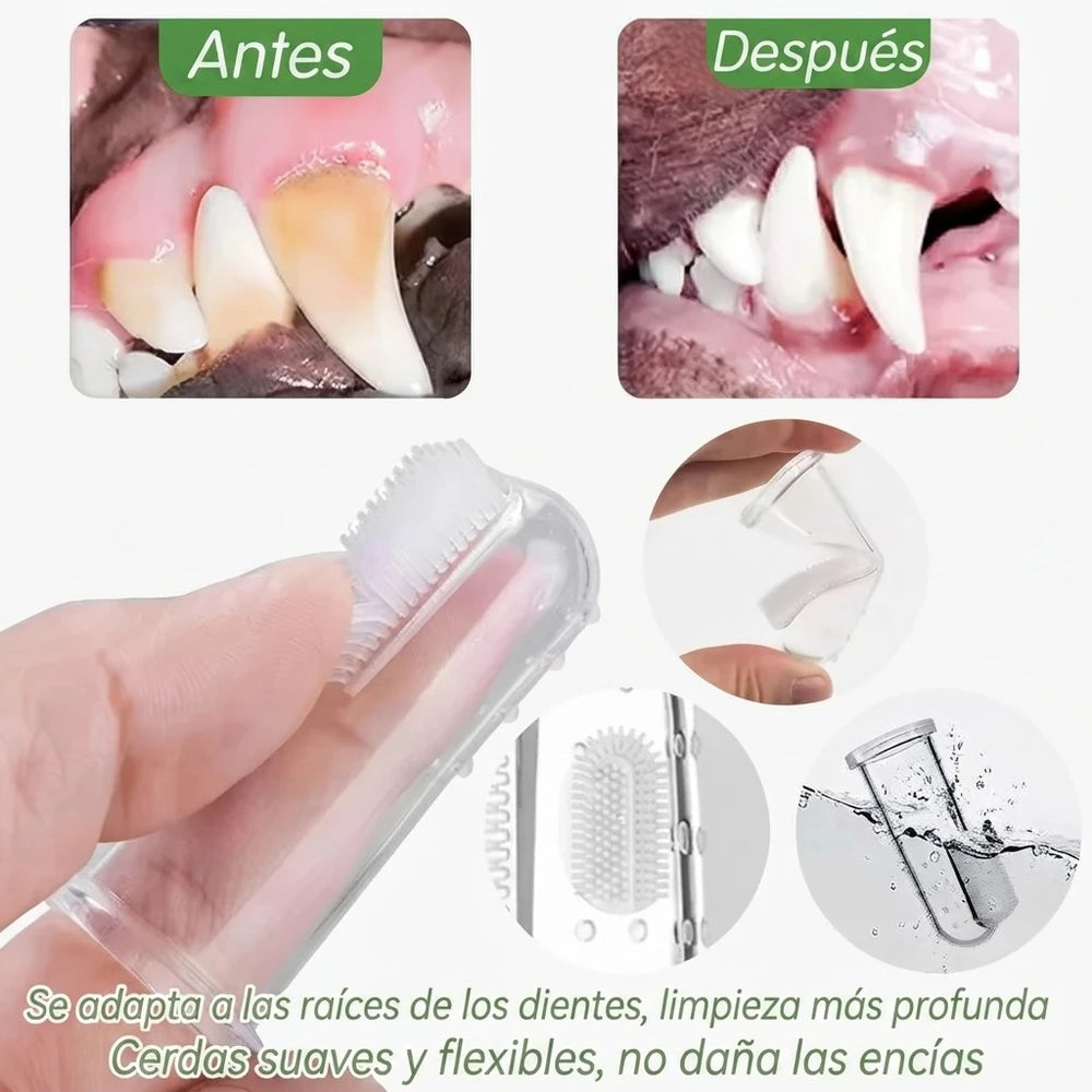 Cepillo de dientes de silicona para mascotas. (Pack de 30 unidades)