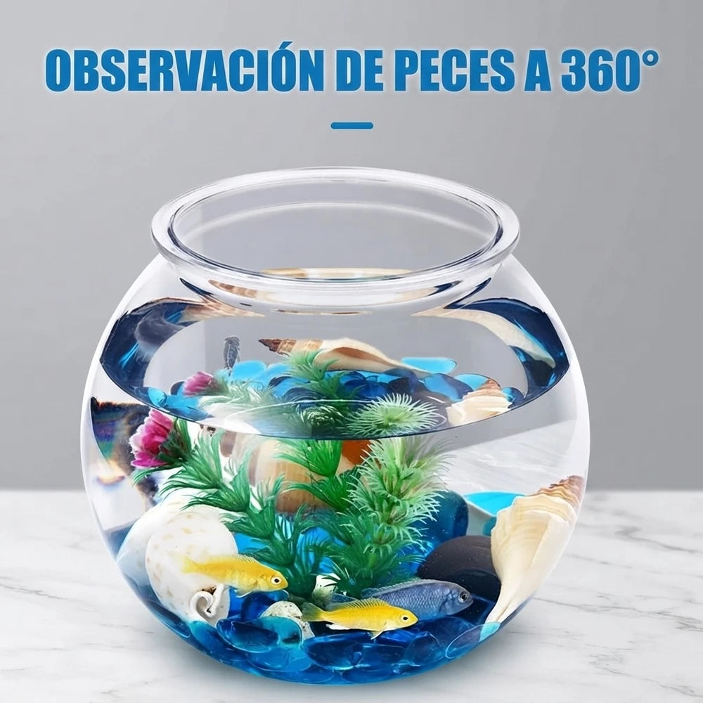 Pecera redonda de escritorio