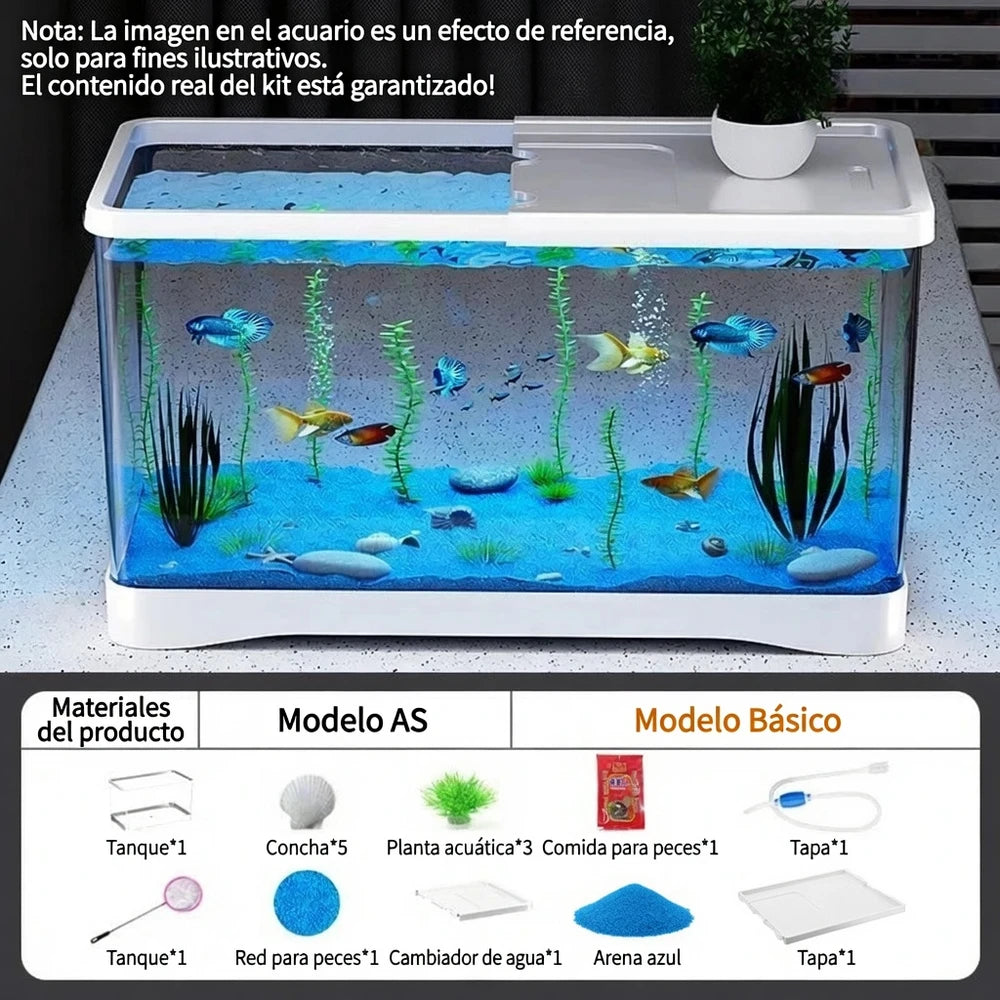 Acuario Ecológico de Escritorio con accesorios