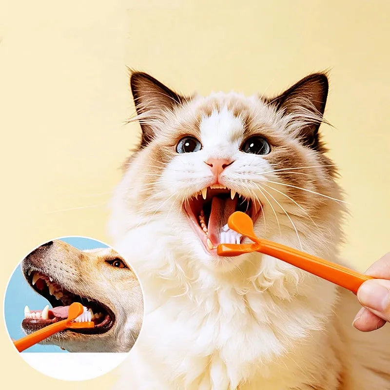 Cepillo Dental de Doble cabezal para mascotas