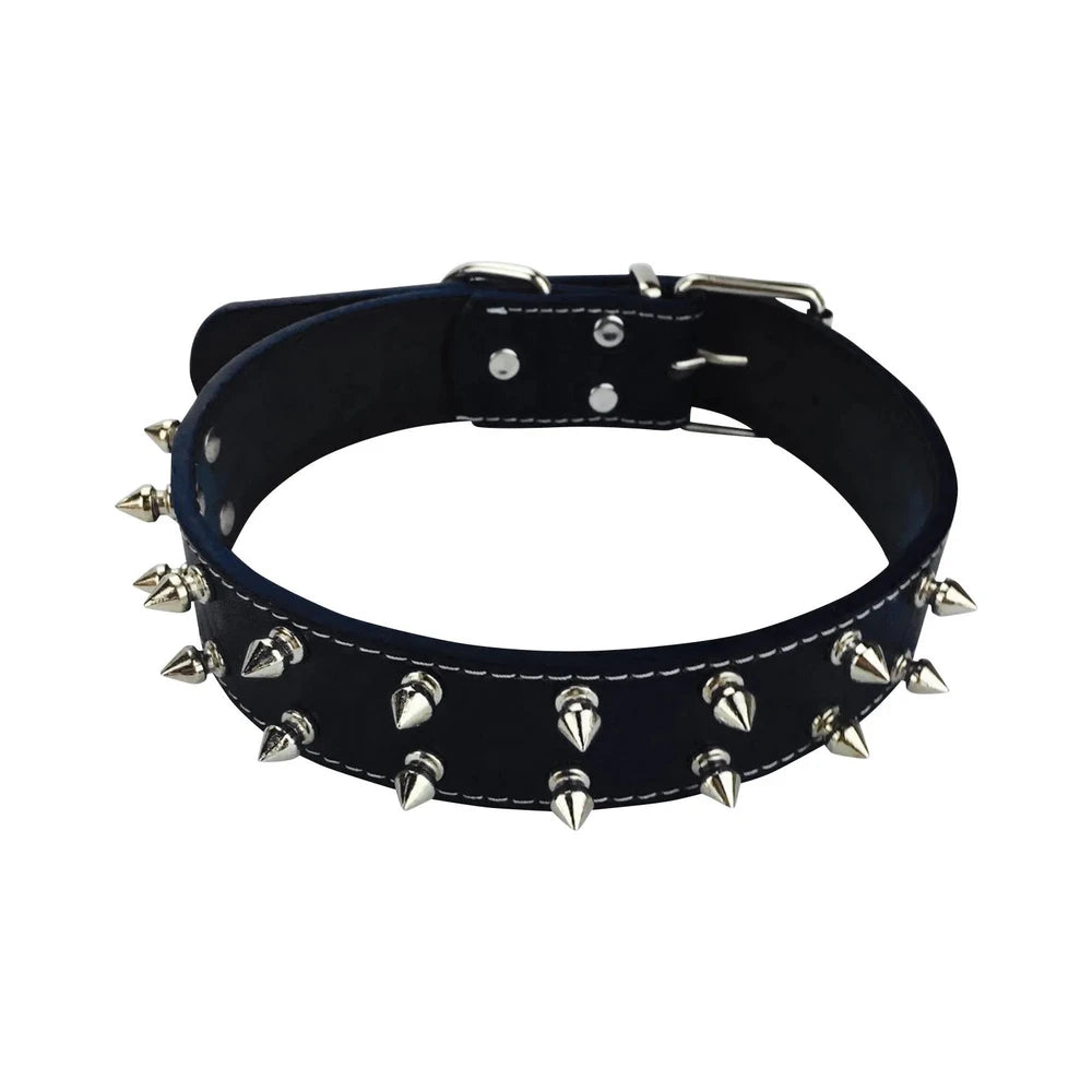 Collar de cuero con pinchos para perros.
