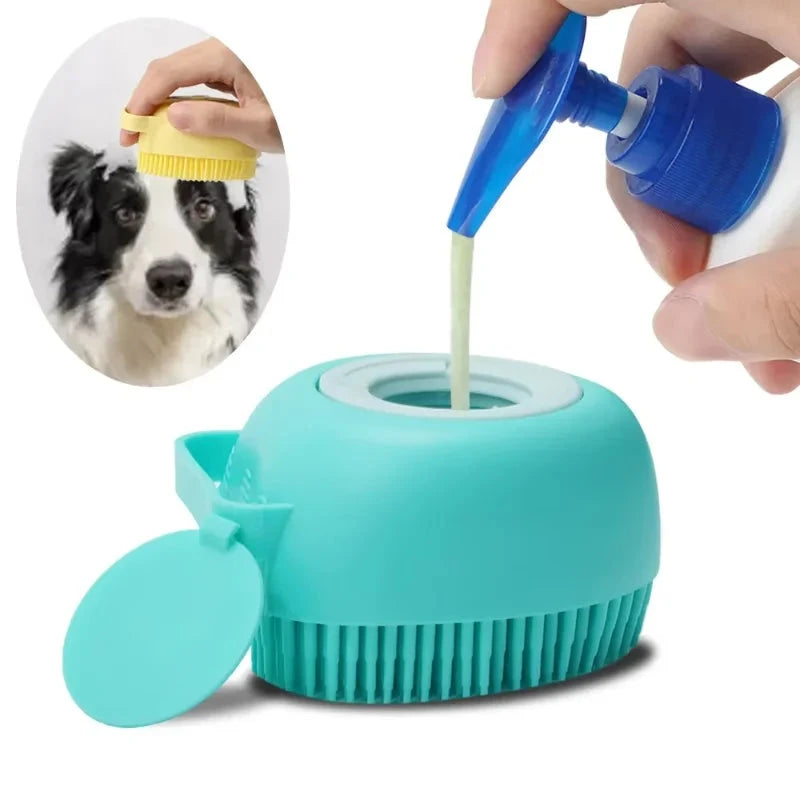 Cepillo de Baño Dispensador para Mascotas