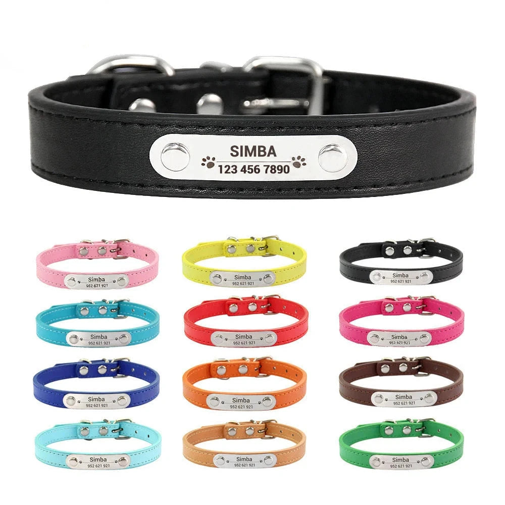 Collar de Perro Personalizado con placa anti pérdidas