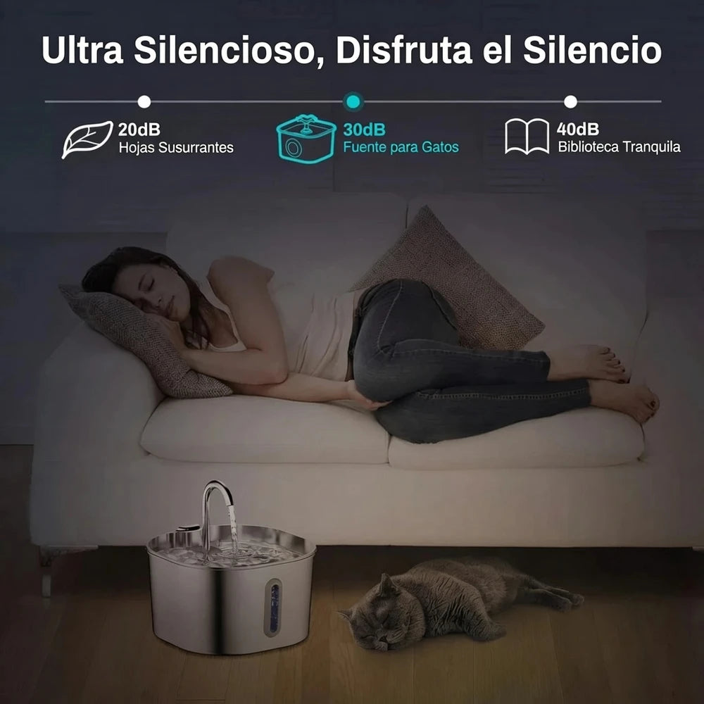 Fuente Automática de Acero Inoxidable para tu mascota.
