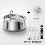 Fuente Automática de Acero Inoxidable, diseño redondo.
