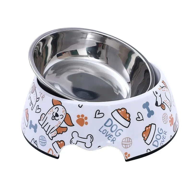 Cuenco de acero inoxidable con diseño dog lover