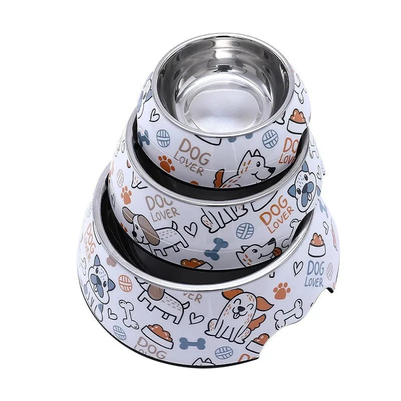 Cuenco de acero inoxidable con diseño dog lover