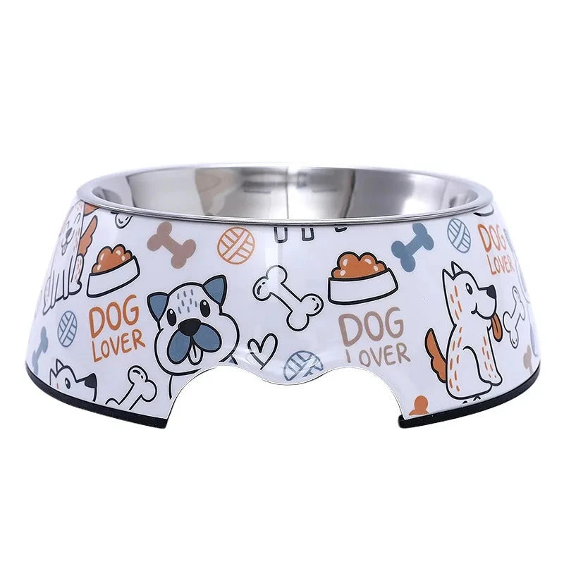Cuenco de acero inoxidable con diseño dog lover