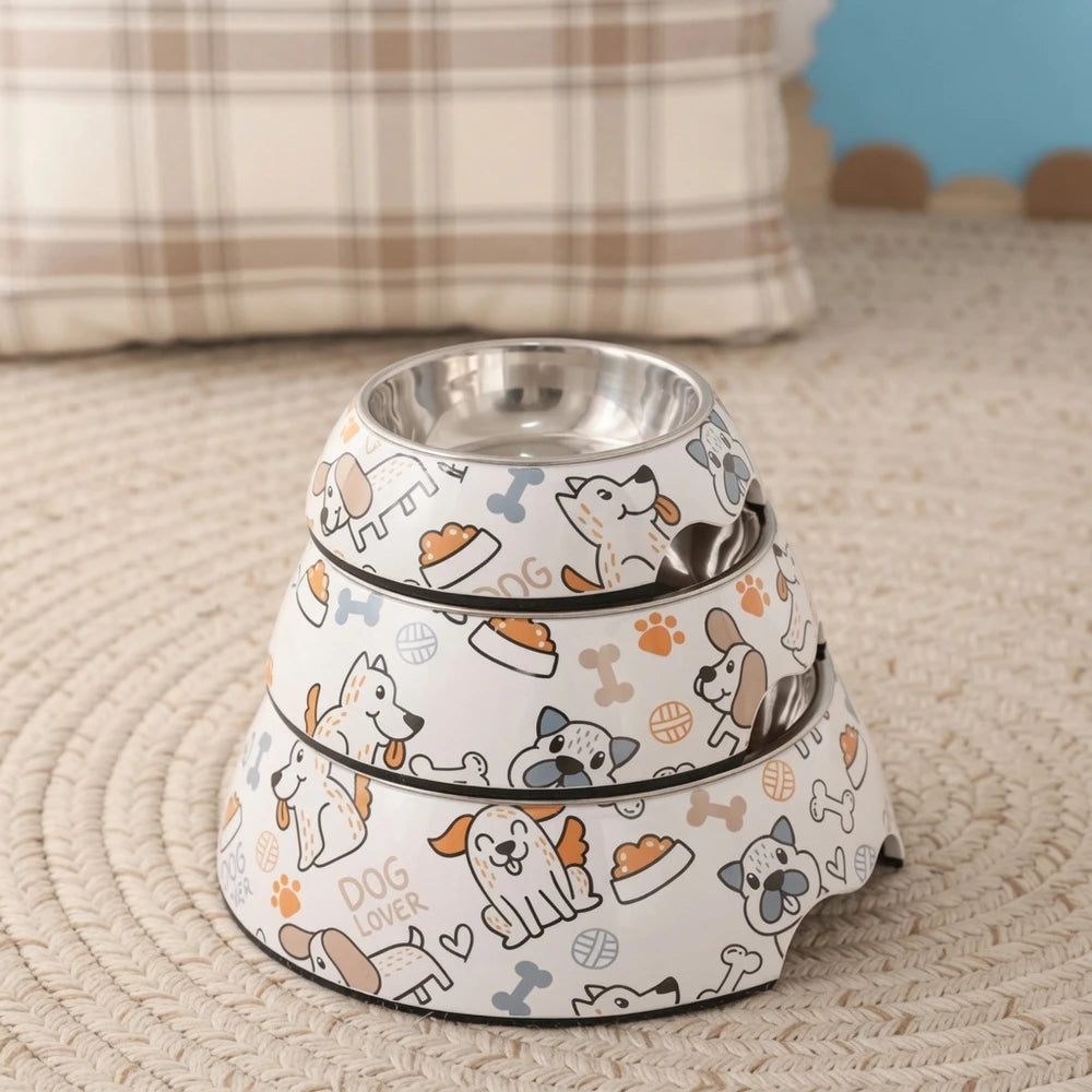 Cuenco de acero inoxidable con diseño dog lover
