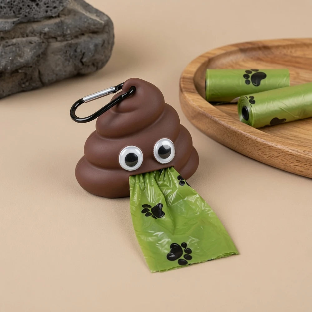 Dispensador de Bolsas para excrementos con forma de caca