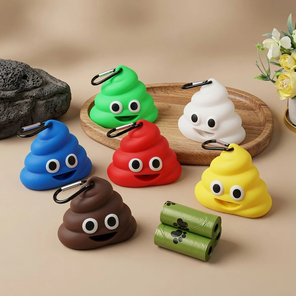Dispensador de Bolsas para excrementos con forma de caca