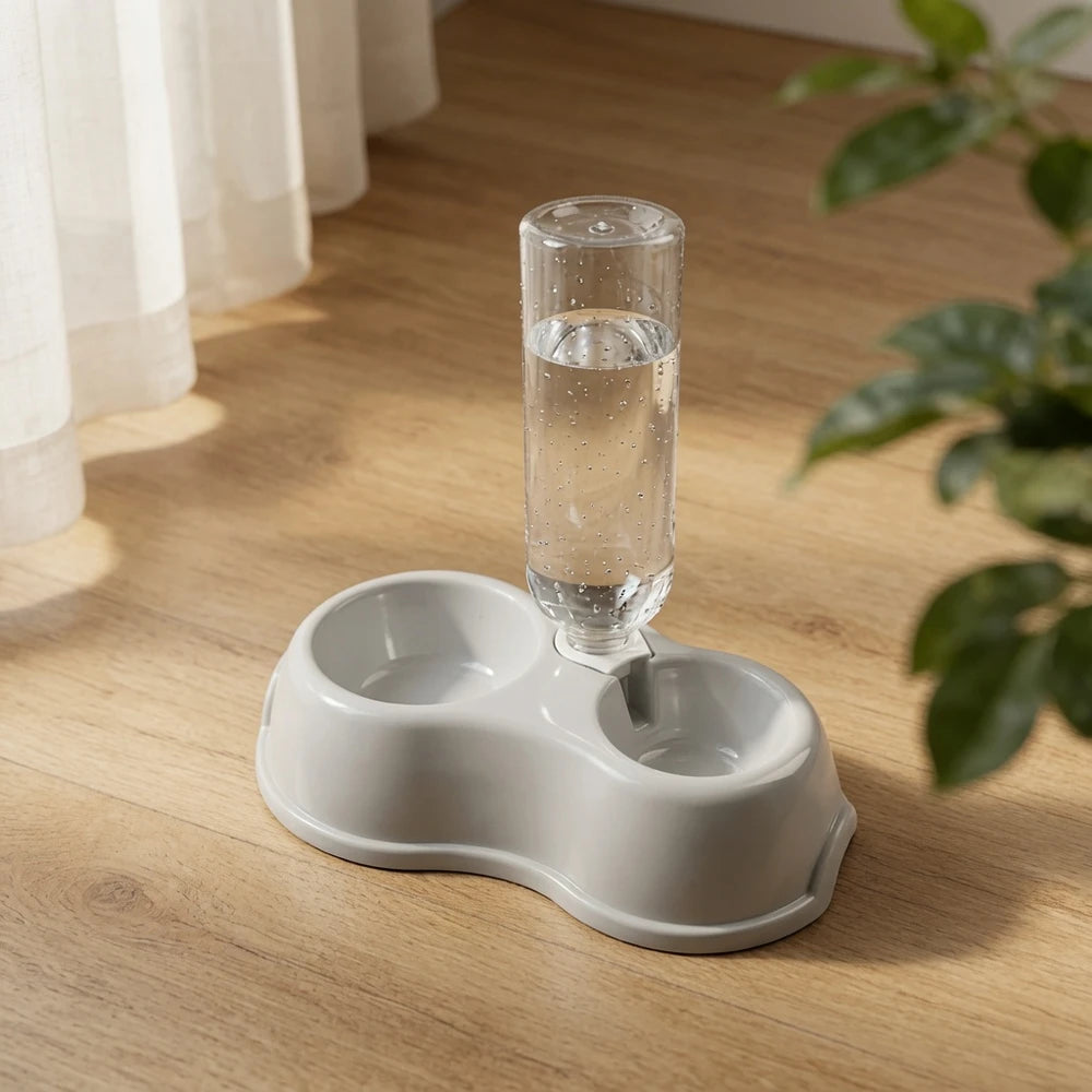 Comedero Doble con Dispensador para Cachorros