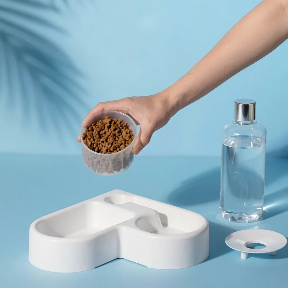 Cuenco Doble Automático con dispensador de agua para Mascotas
