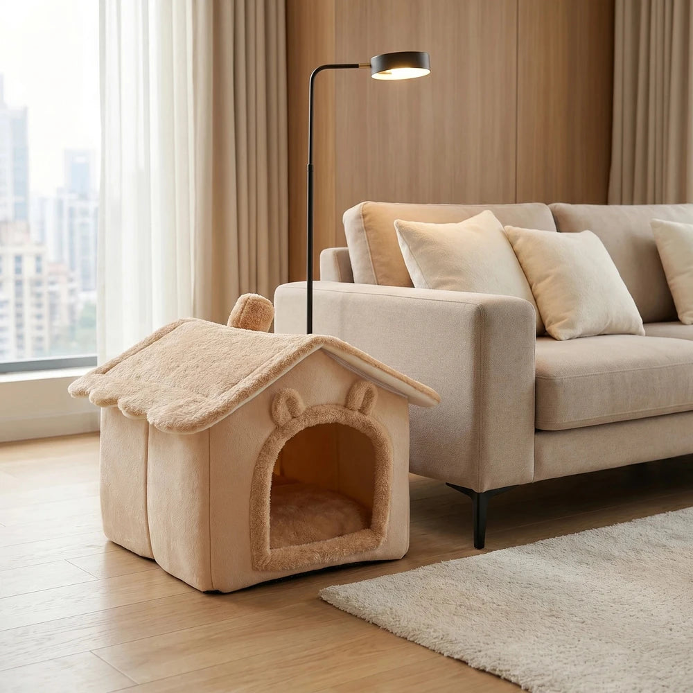 Cama con forma de casa Suave para Gatos