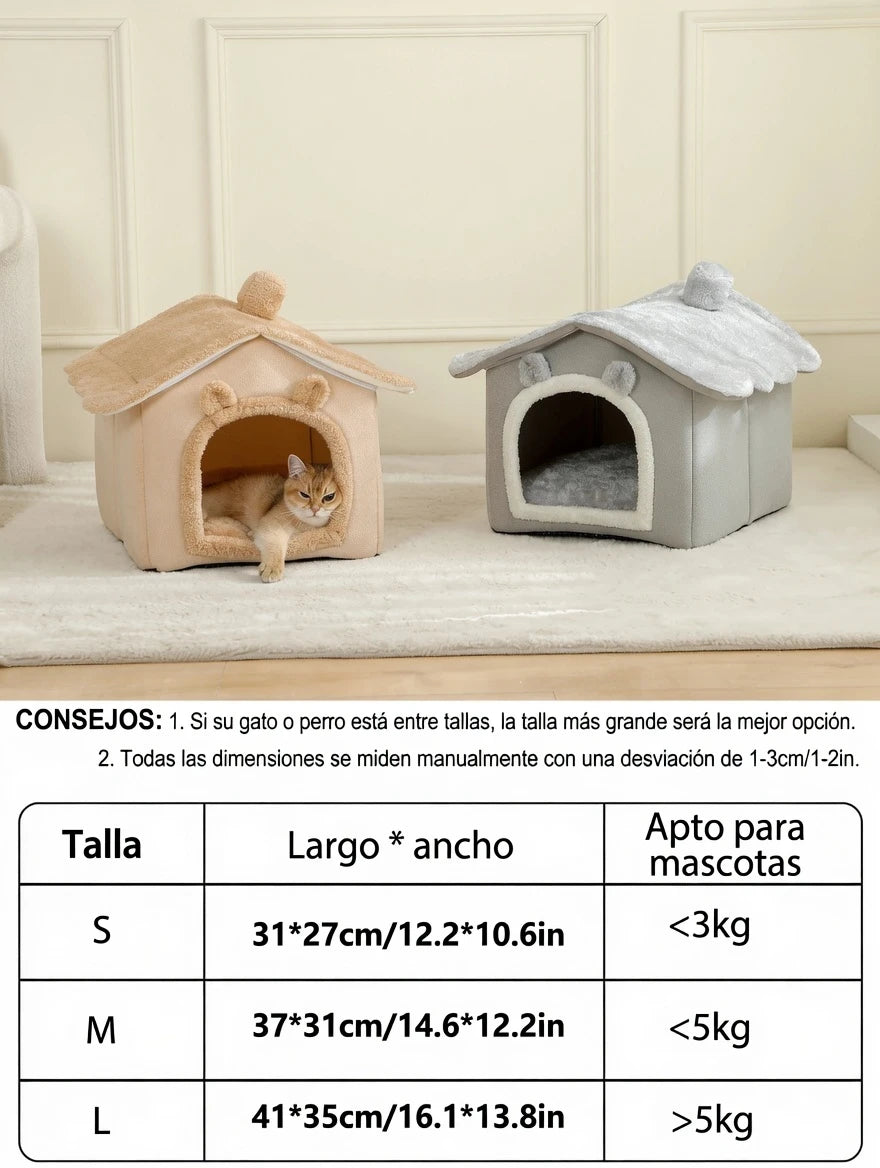 Cama con forma de casa Suave para Gatos
