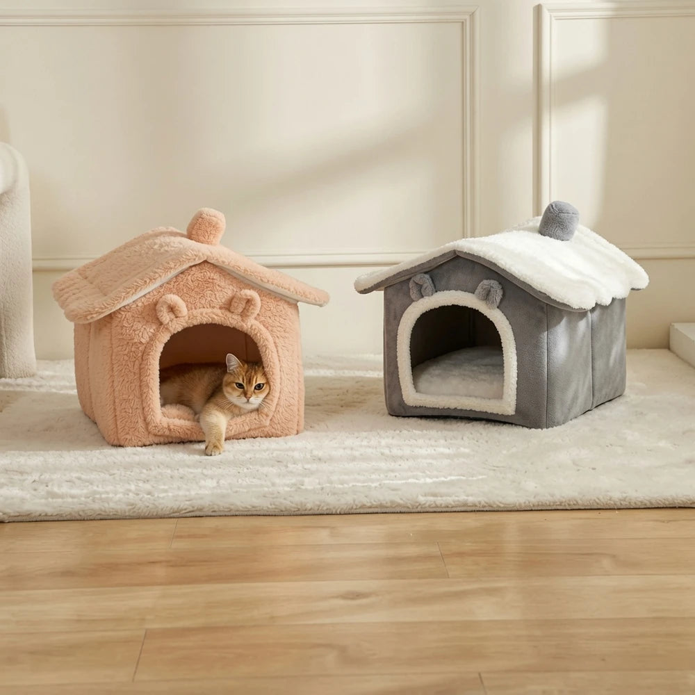 Cama con forma de casa Suave para Gatos