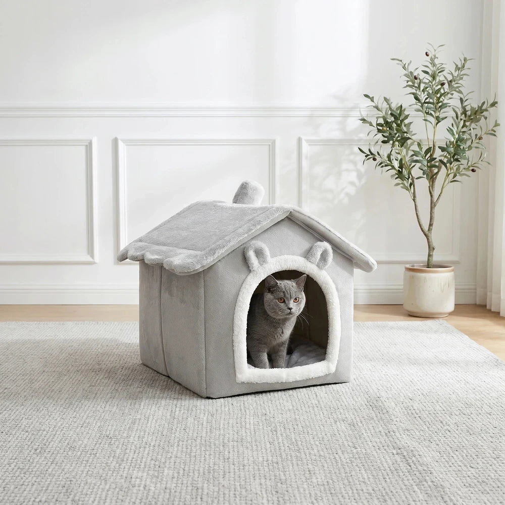 Cama con forma de casa Suave para Gatos